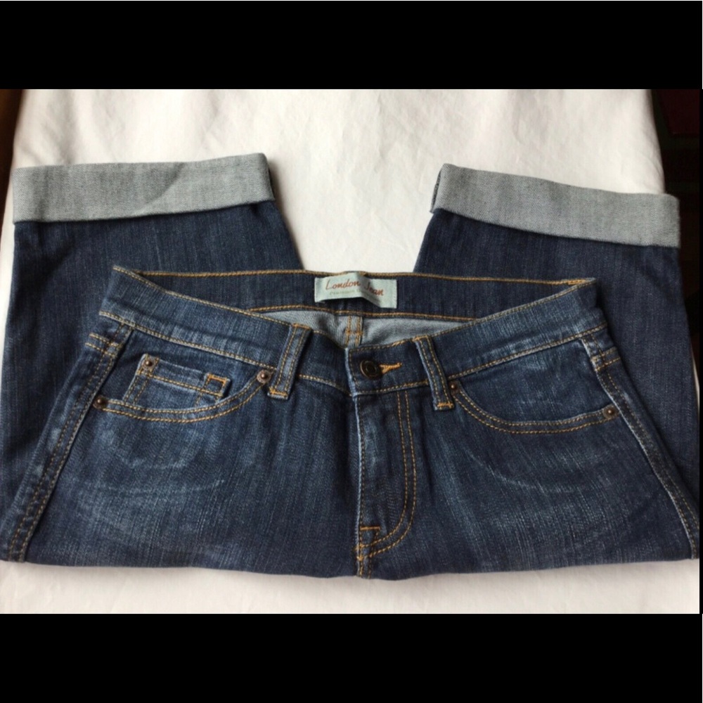 LONDON JEAN Low Rise BERMUDA Shorts with CUFF, DENIM 0